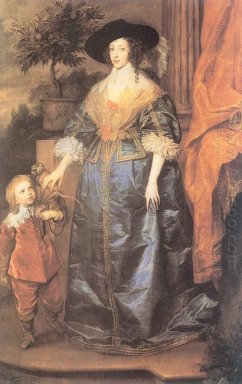 Koningin henrietta maria en haar dwerg sir jeffrey hudson 1633