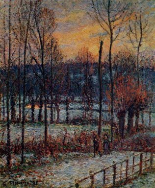 die Wirkung von Schnee Sonnenuntergang eragny 1895