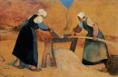 Mujeres bretonas agramado lino: Trabajo