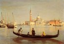 Venedig Gondol på Canal Grande