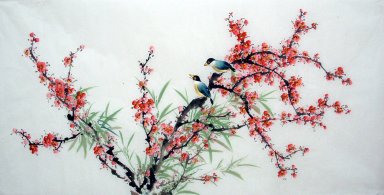 Peach Blossom&Vogels - Chinees schilderij