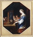 Sainte Cecile suonare l'organo