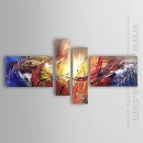 Hand-painted Abstract Oil Painting - Set of 4