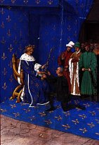 Charles V donne l'épée de connétable Bertrand Du Guesclin 1