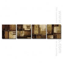 Hand-painted Abstract Oil Painting - Set of 4