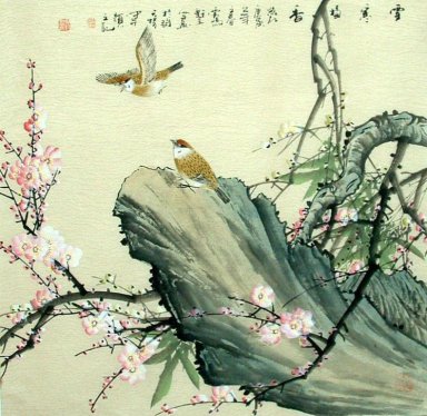 Vogels&Bloemen - Chinees schilderij