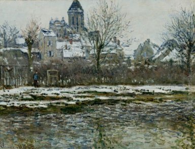 Kyrkan på Vetheuil Under Snow 1879