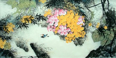 Oiseaux et fleurs - Peinture chinoise