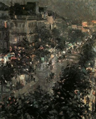 París en la noche bulevar de Italia 1908