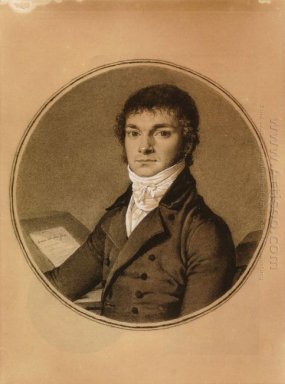 Pierre Guillaume Cazeaux demi-longueur assis à un bureau