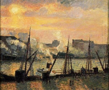 quai à Rouen coucher du soleil 1896