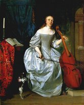 Woman Playing a Viola de Gamba
