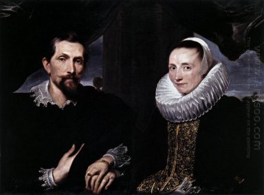 Dubbelportret van de schilder frans snyders en zijn vrouw