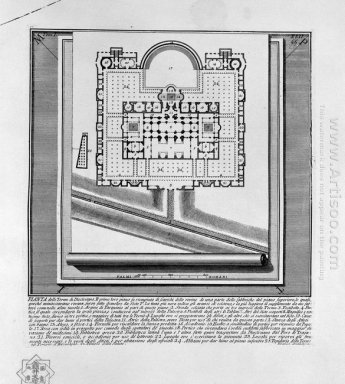 Den romerska forn T 1 Plate Xlii Plan av baden av Diocle