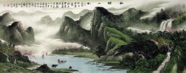 Montanhas, água - pintura chinesa