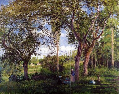 paysage avec des poussettes de détente sous les arbres 1872