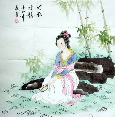 Beautiful Lady - Lukisan Cina