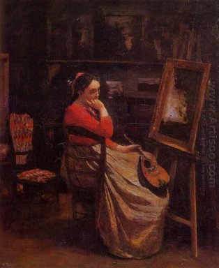 Le studio Jeune femme avec une mandoline