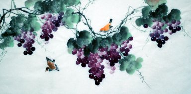 Uvas - Pintura china