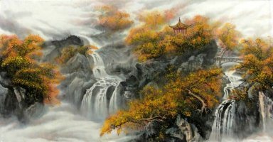 Wasserfall - Chinesische Malerei