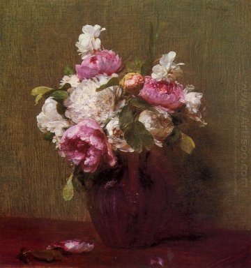 Peonías blancas y rosas Narciso 1879