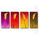 Tangan-Dicat Floral Oil Painting - Set 4