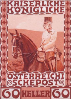 Disegno del francobollo anniversario con austriaco Franz Joseph