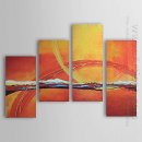 Hand-painted Abstract Oil Painting - Set of 4