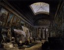 Denkbeeldige Mening van Grande Galerie van het Louvre