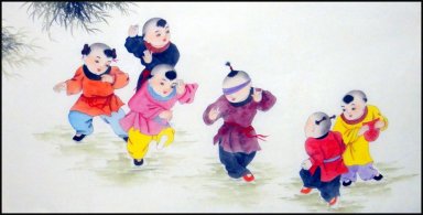 Garçons - Peinture chinoise