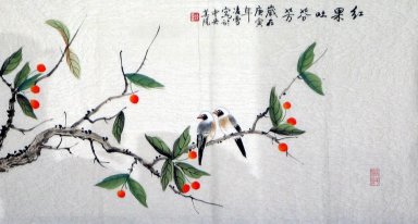Birds & Frutas - Pintura Chinesa