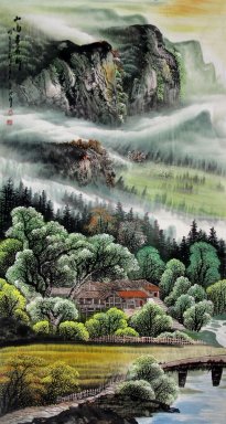 En bondgård - kinesisk målning