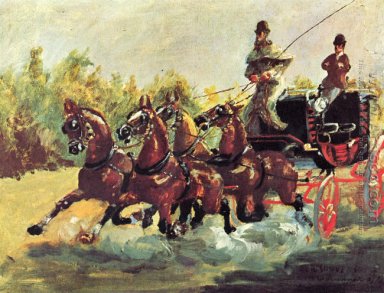 Alphonse de Toulouse-Lautrec Driving His Four-in-Hand