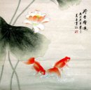 Fish & Lotus - peinture chinoise