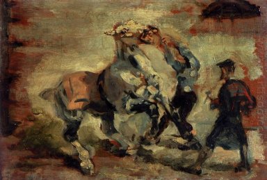 Caballo luchando contra su novio 1881