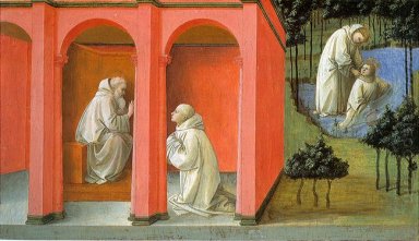 Benedikt trägt St. Maurus um die Rettung von St. Placidus