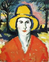 Portret van Vrouw In Gele Hoed 1930