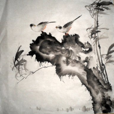 Oiseaux et fleurs - Peinture chinoise