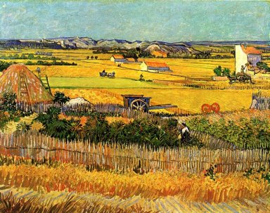 Récolte à la La Crau avec Montmajour Dans Le Fond 1888