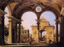 Capriccio di un arco trionfale rinascita visto dal portico