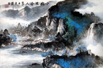 Rive,brige and loage - Chinese Painting
