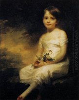 Menina segurando flores, Retrato de Nancy Graham