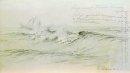 La mer avec des bateaux 1873