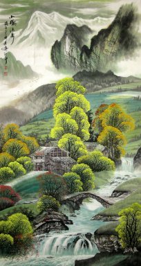 Montagnes, l\'eau - peinture chinoise