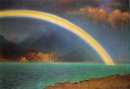 Arcobaleno sul lago jenny Wyoming