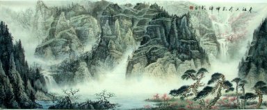 Montanha e água - pintura chinesa