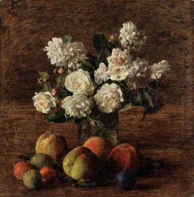 Натюрморт Розы и фрукты 1878