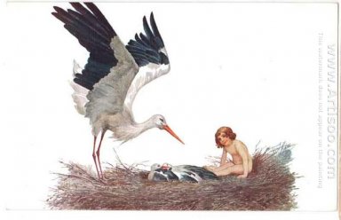 Benedetto sia il casa dove un Stork nidificato 1917