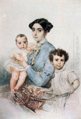 Portrait Of Teresa Michele Tittoni Dengan Sons 1852