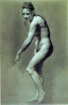 Disegno Di Nudo Femminile a carboncino e gesso 1800 2